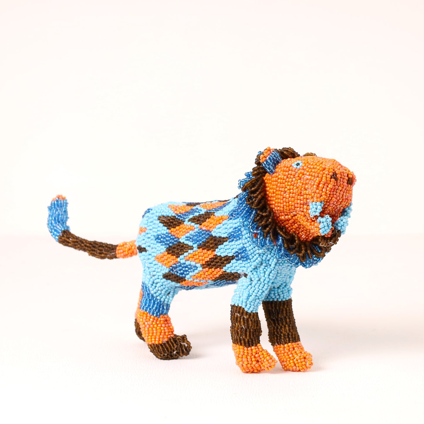 beaded lion art