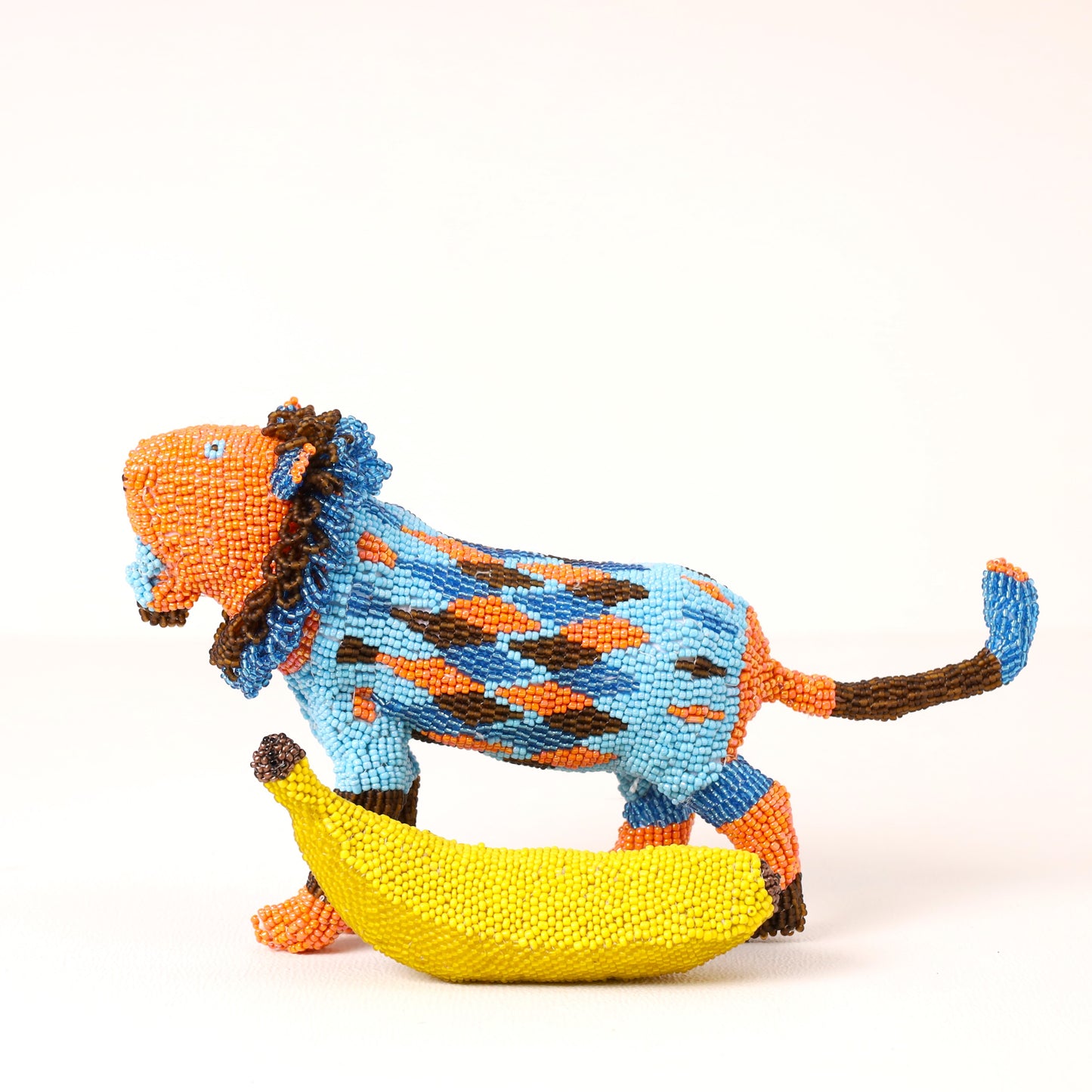 beaded lion art