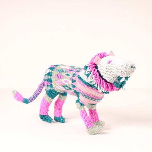beaded lion art