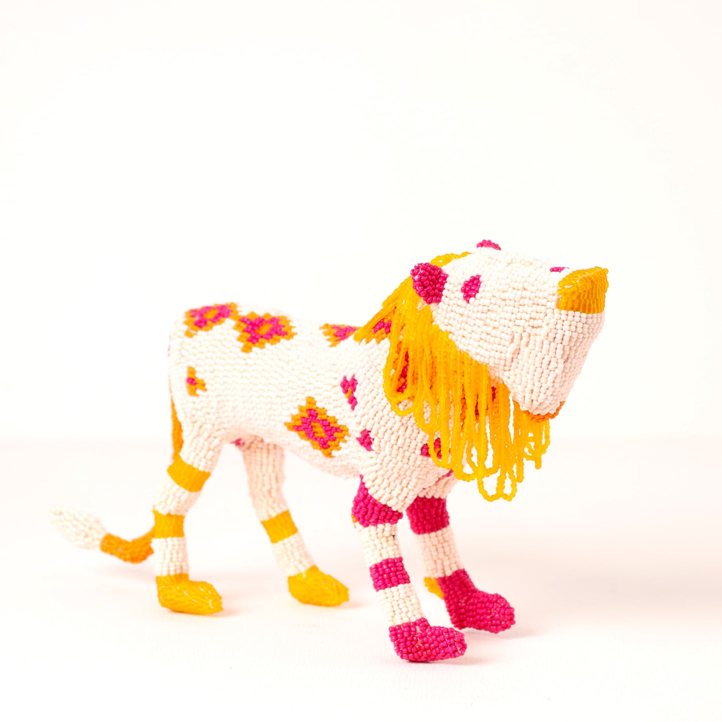 beaded lion art