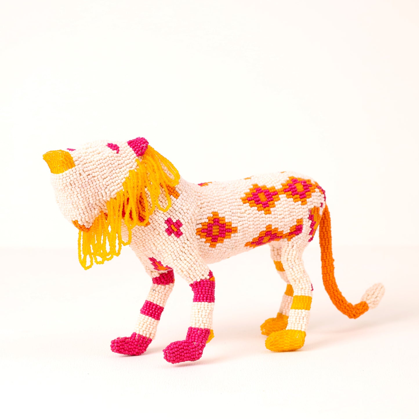 beaded lion art