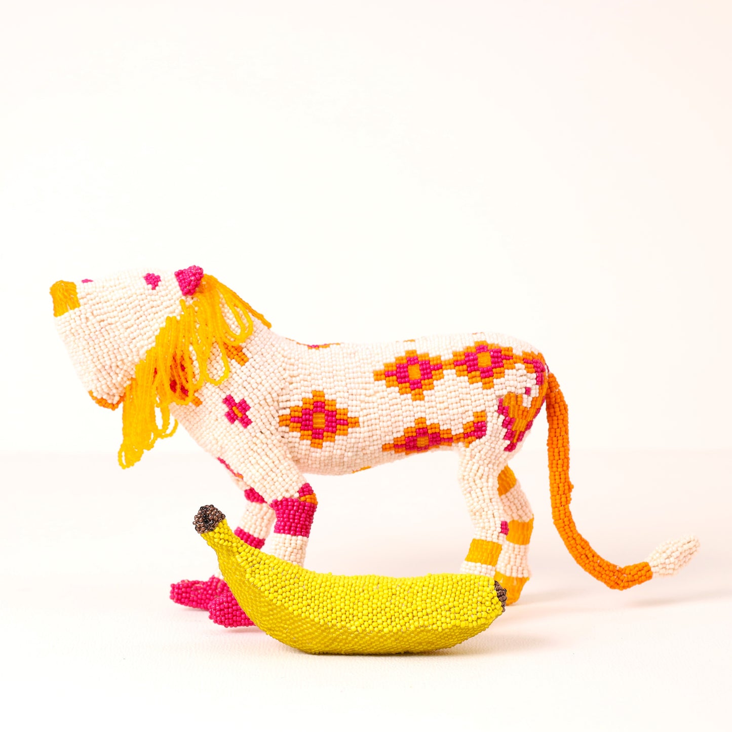 beaded lion art