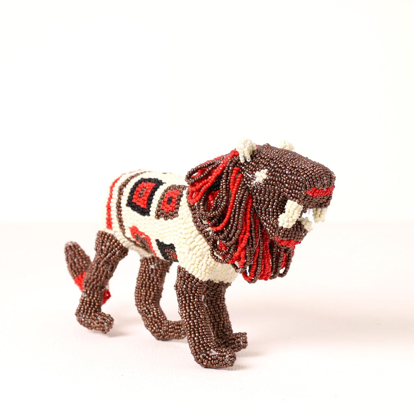 beaded lion art