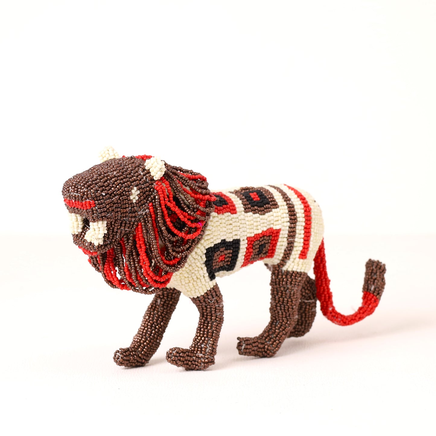 beaded lion art