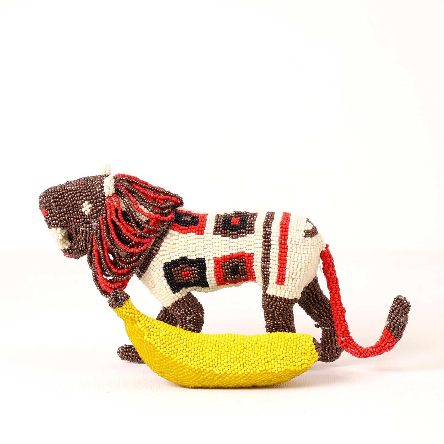 beaded lion art