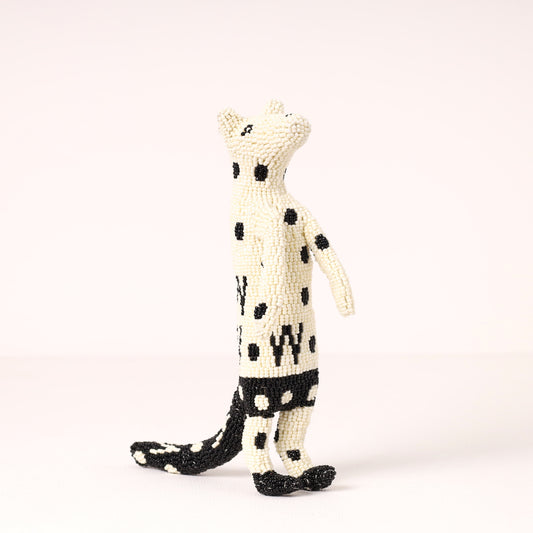 Handmade African beaded meerkat sculpture