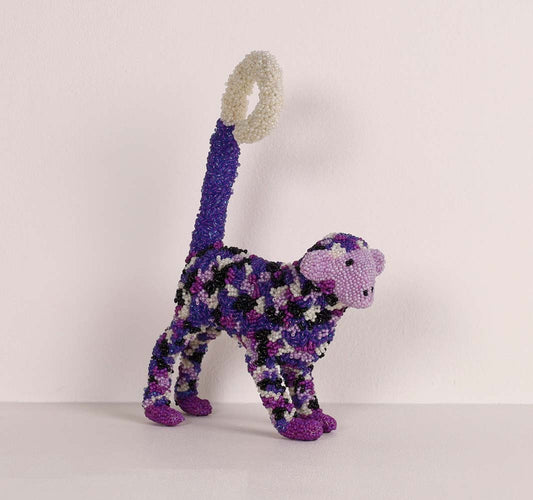 beaded monkey art