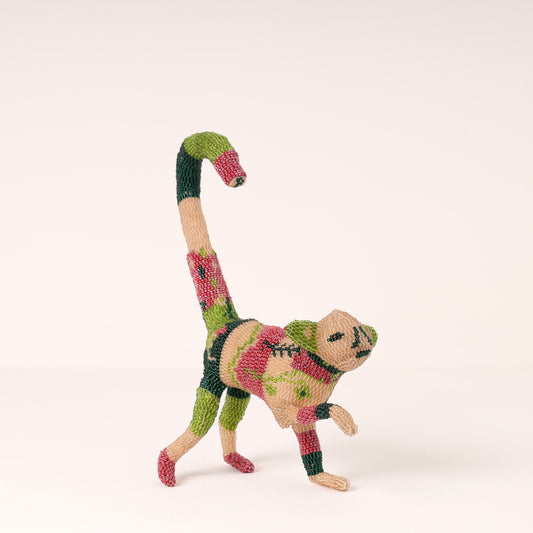 beaded monkey art