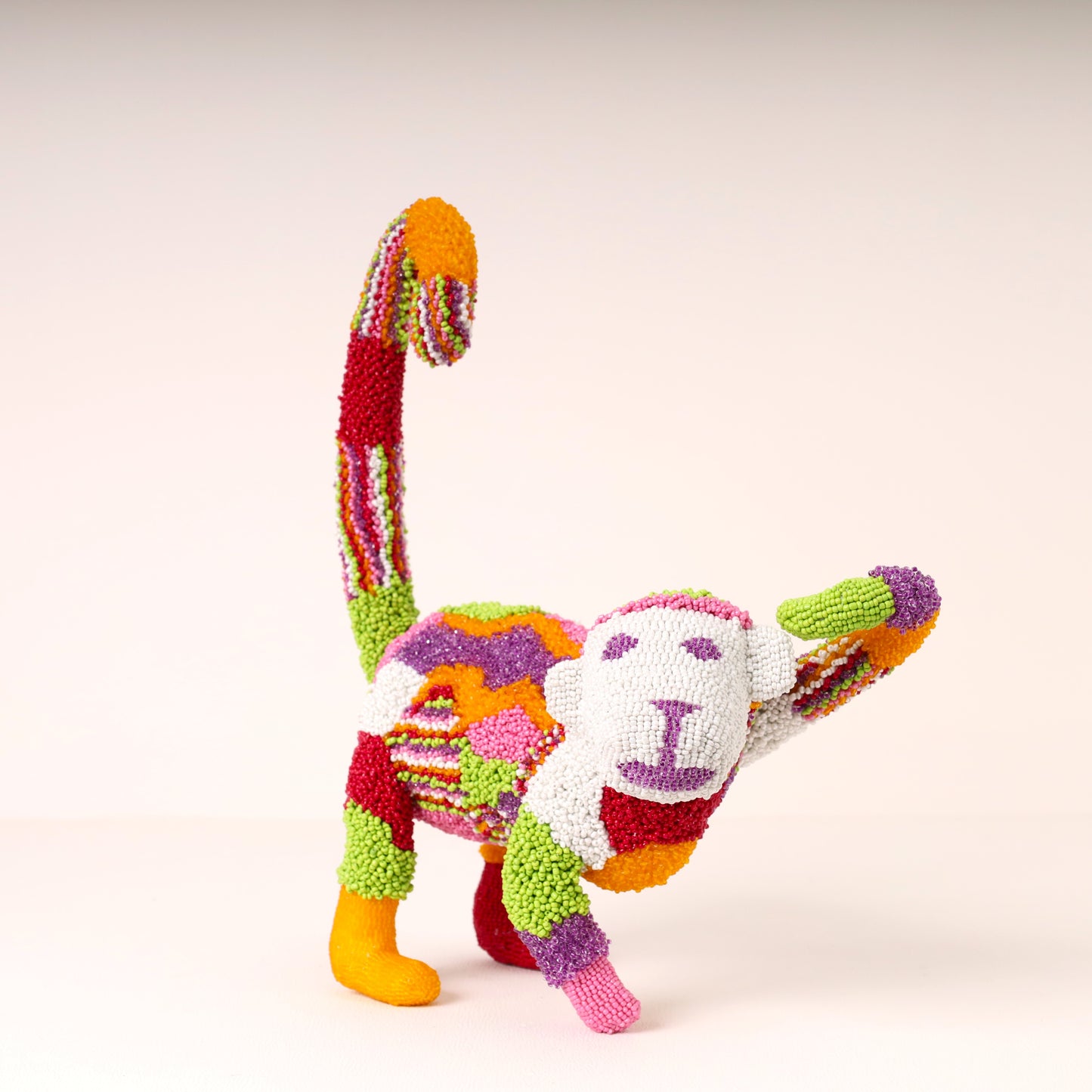 beaded monkey art