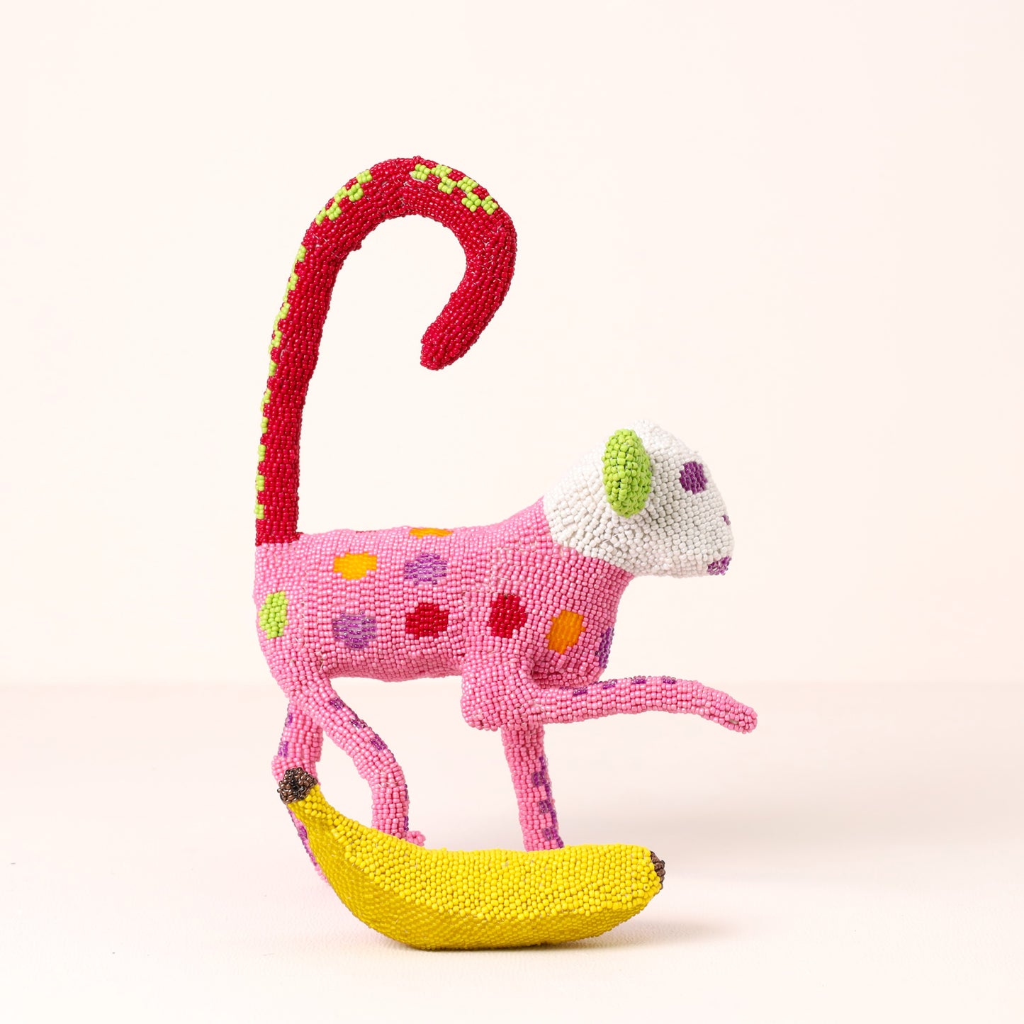 beaded monkey art