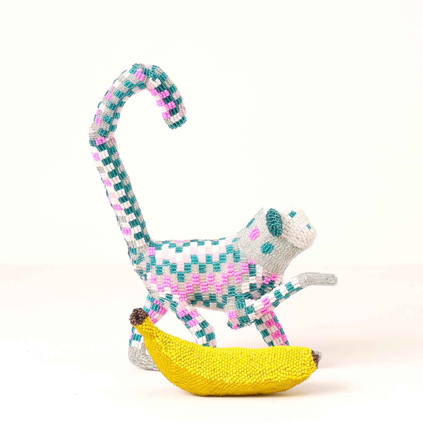 beaded monkey art