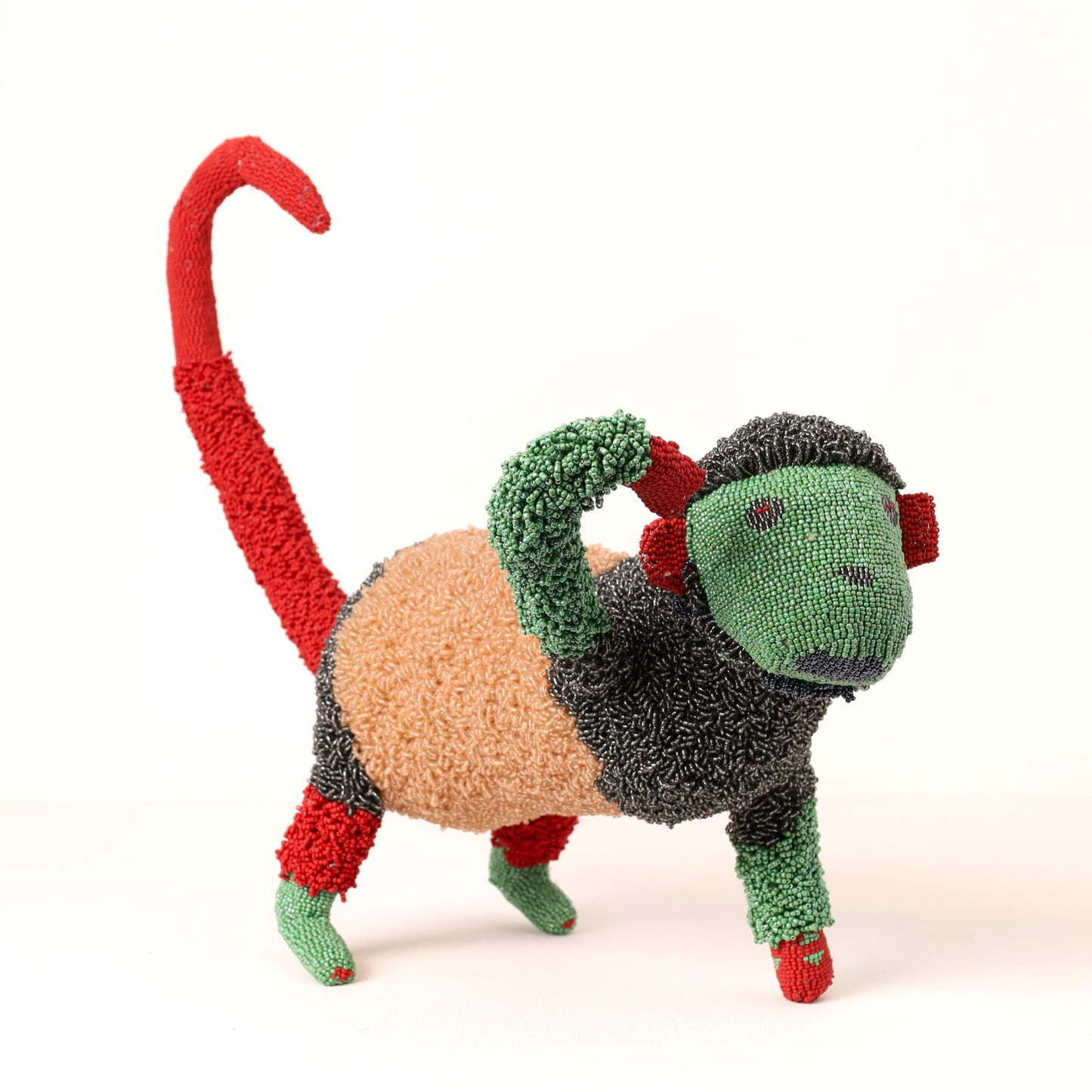 beaded monkey art