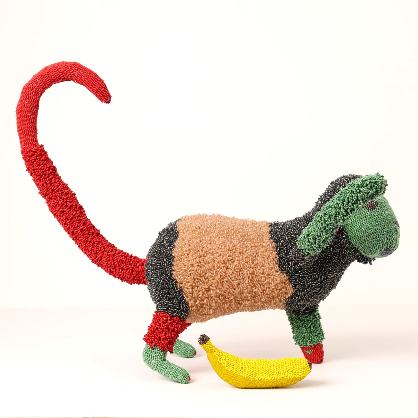beaded monkey art