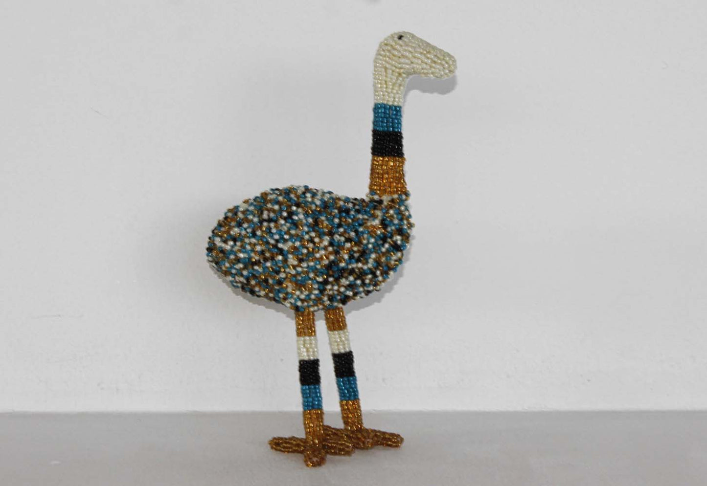 beaded ostrich art