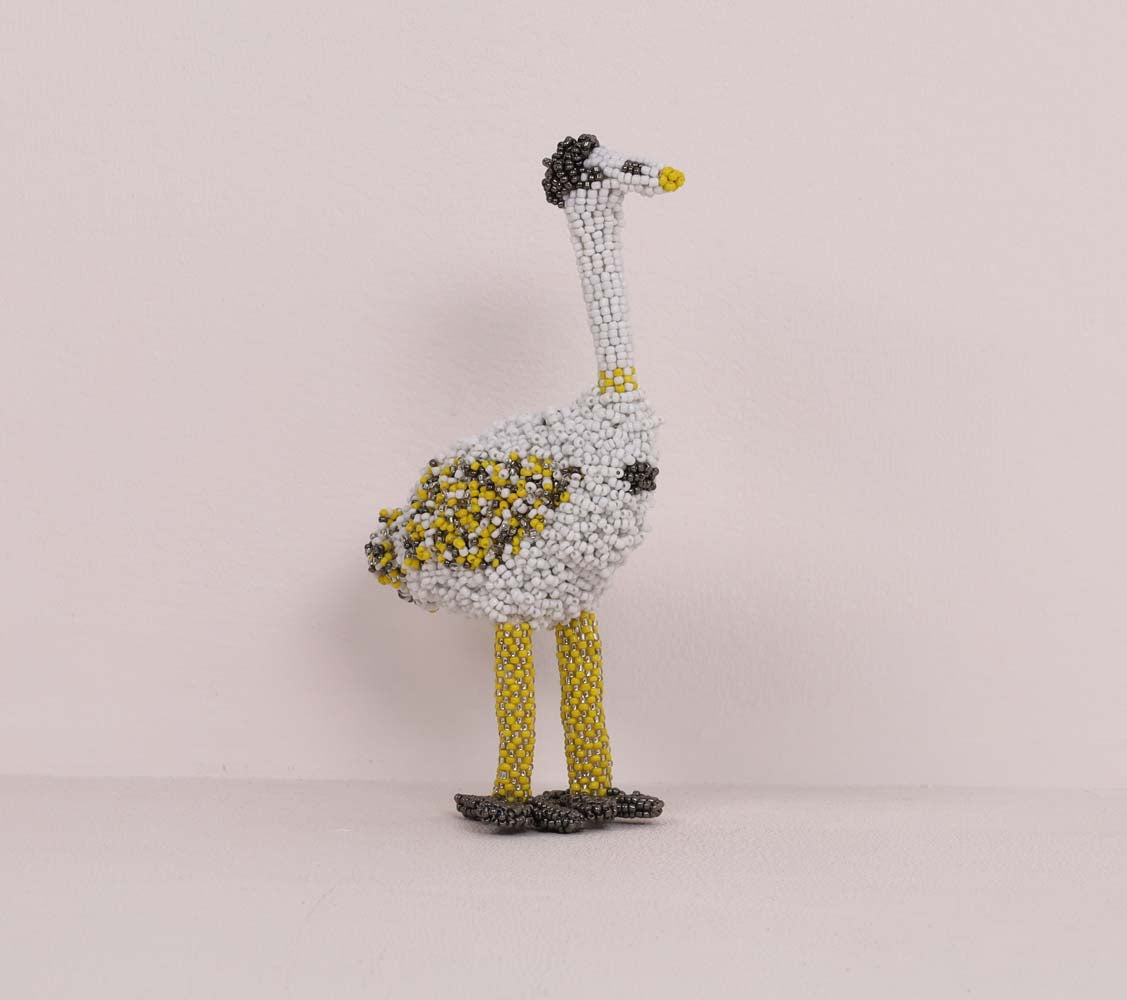 beaded ostrich art