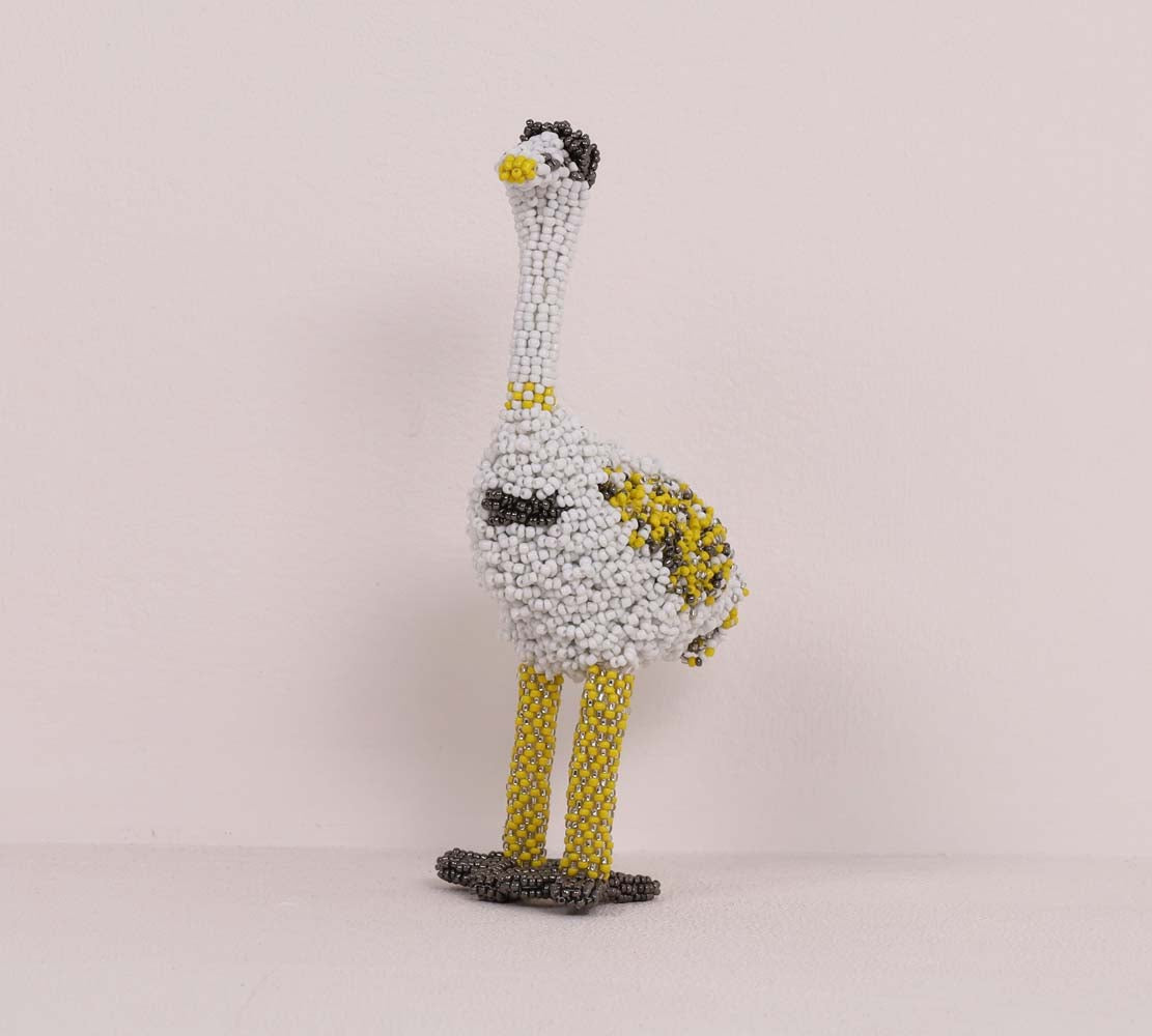 beaded ostrich art