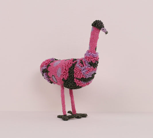 beaded ostrich art