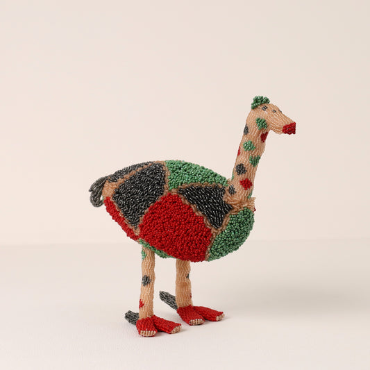 beaded ostrich art