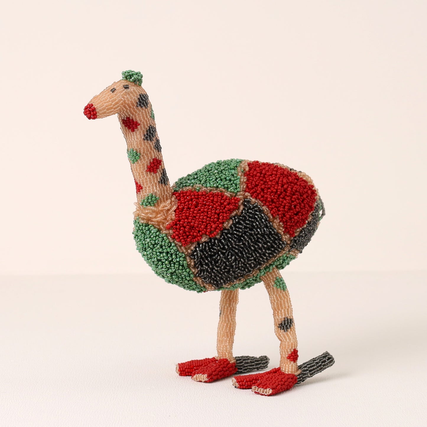 beaded ostrich art