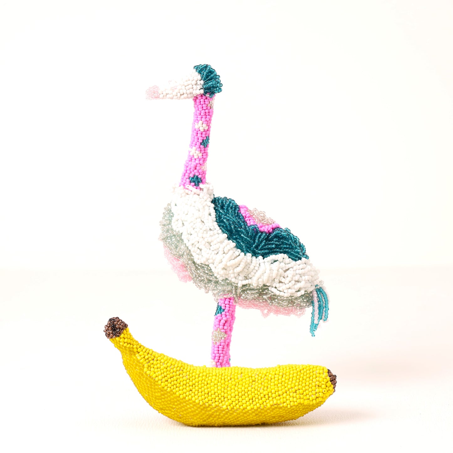 beaded ostrich art
