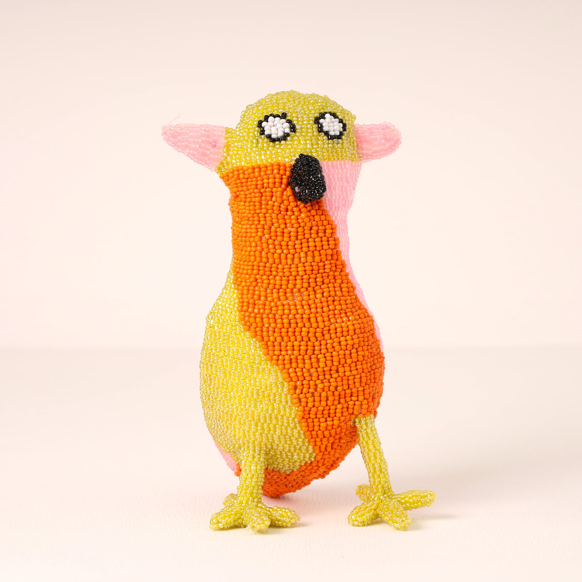 Handmade African beaded owl sculpture