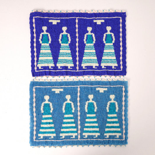 Handmade African beaded picture mat