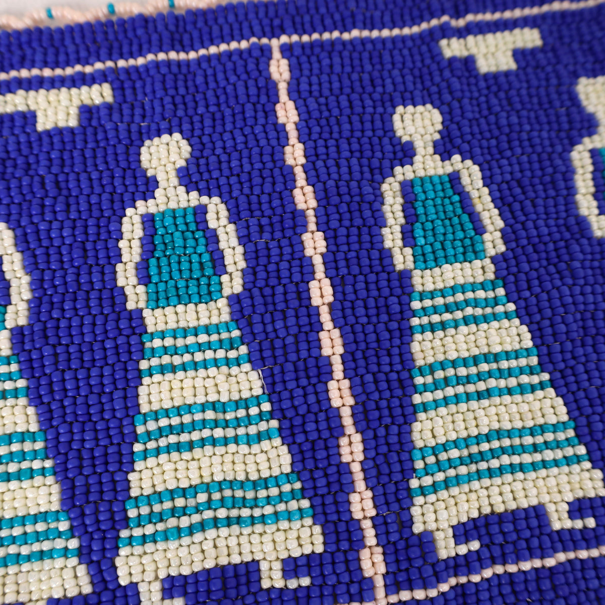 Handmade African beaded picture mat