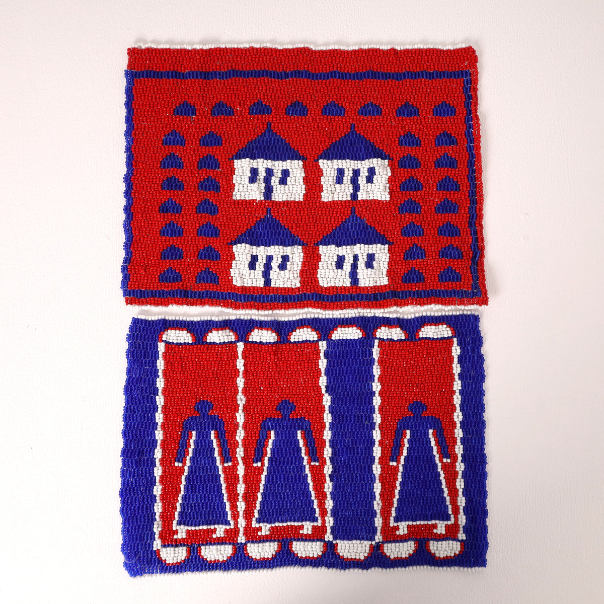 Handmade African beaded picture mat