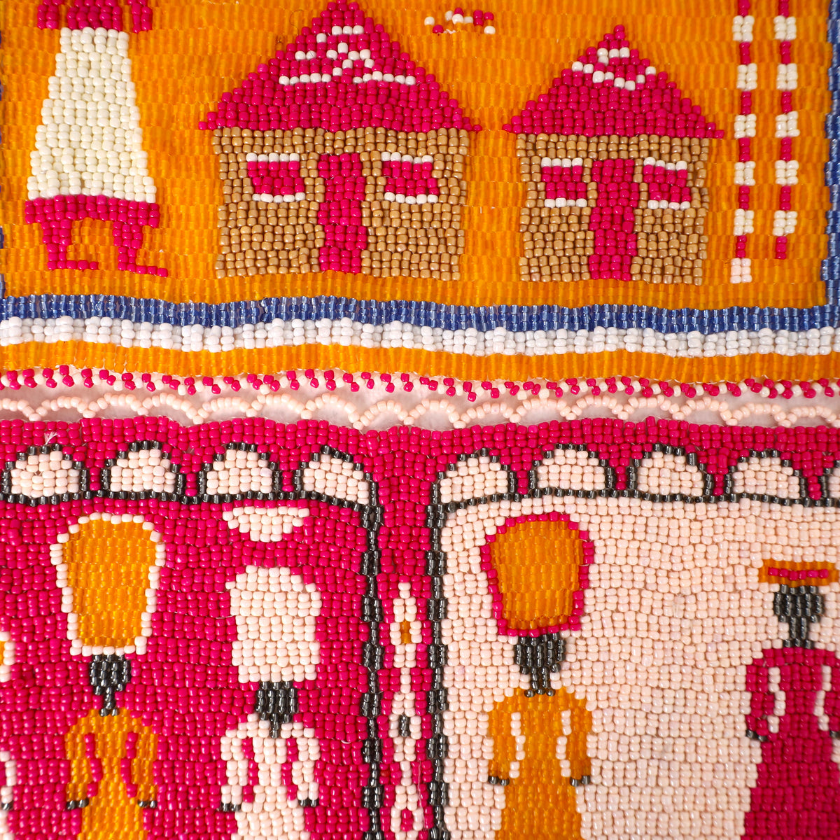 Handmade African beaded picture mat
