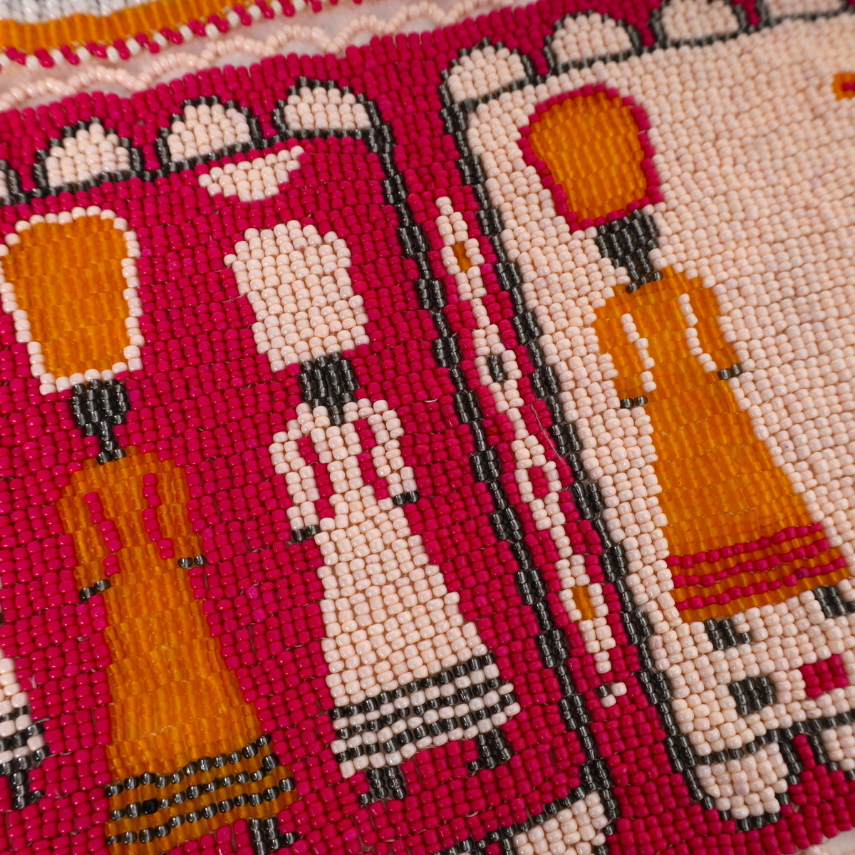 Handmade African beaded picture mat