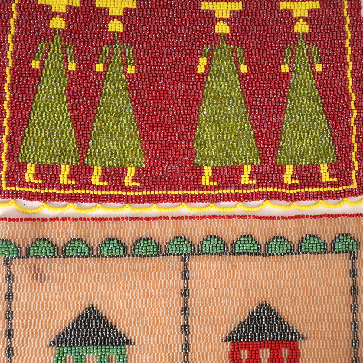 Handmade African beaded picture mat