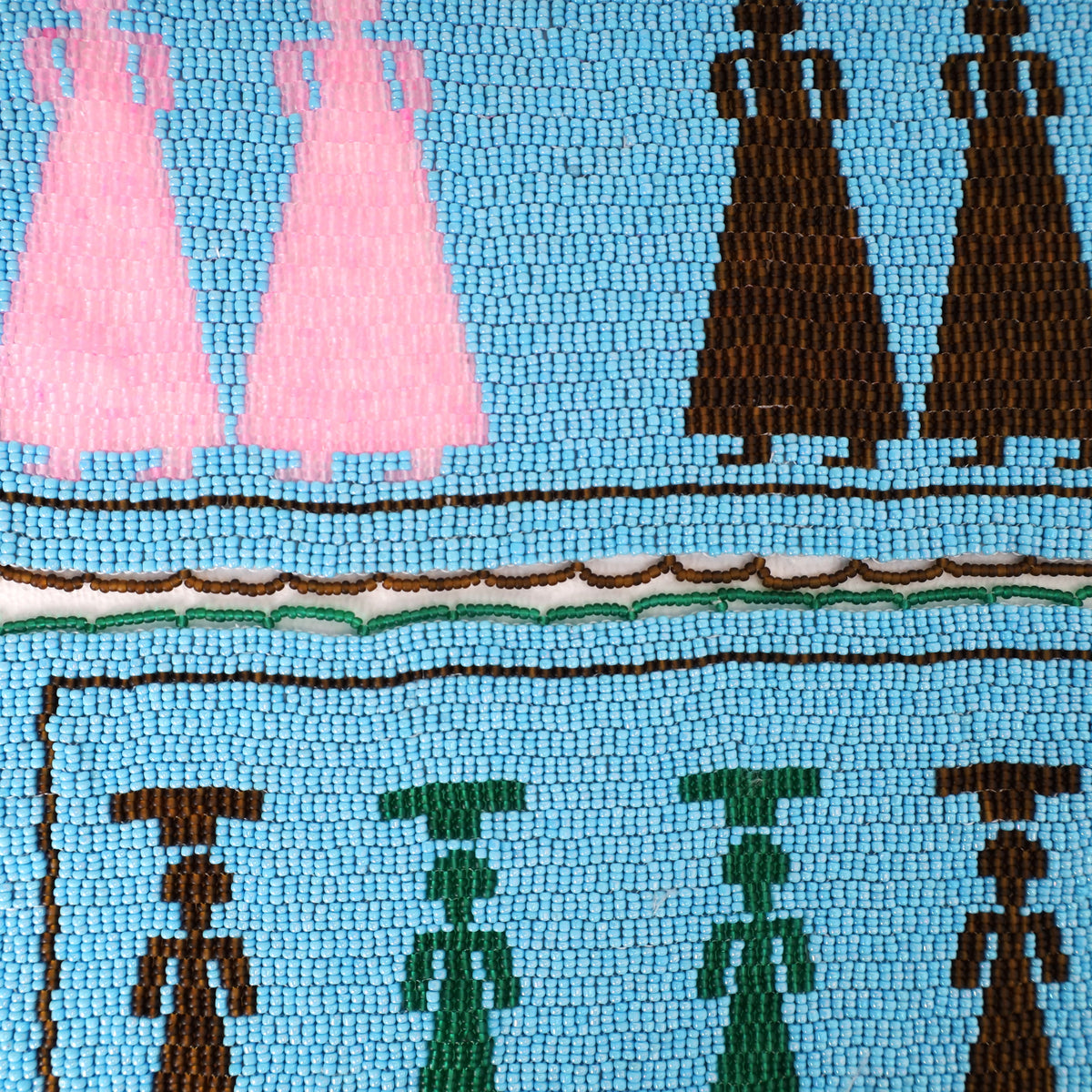 Handmade African beaded picture mat