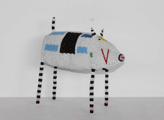 beaded pig art