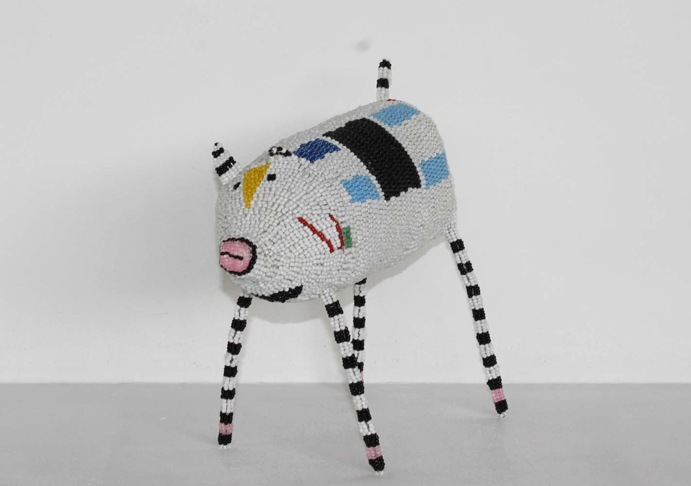 beaded pig art