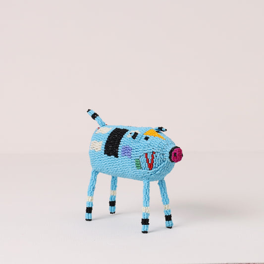 beaded pig art