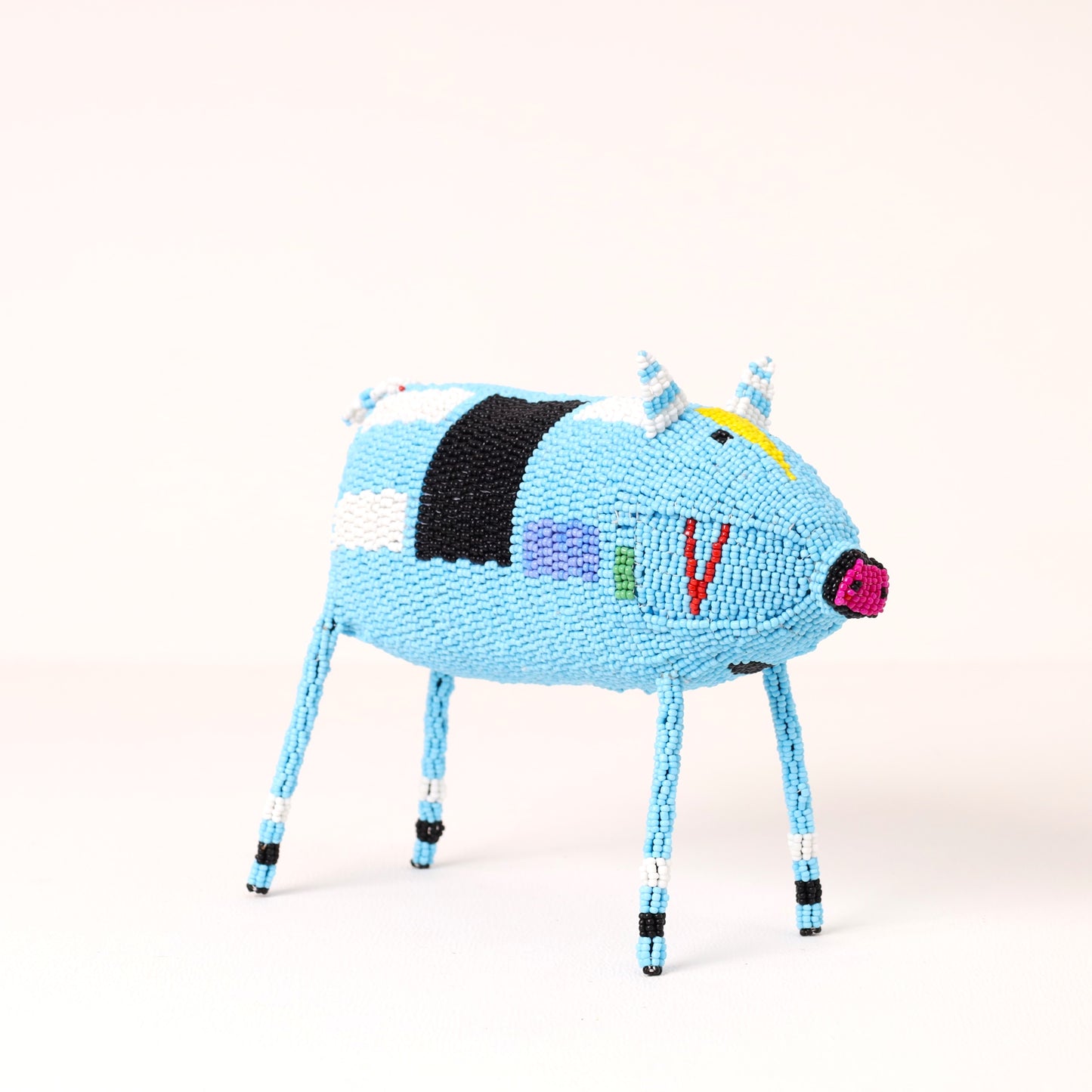 beaded pig art