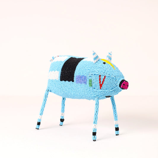 beaded pig art