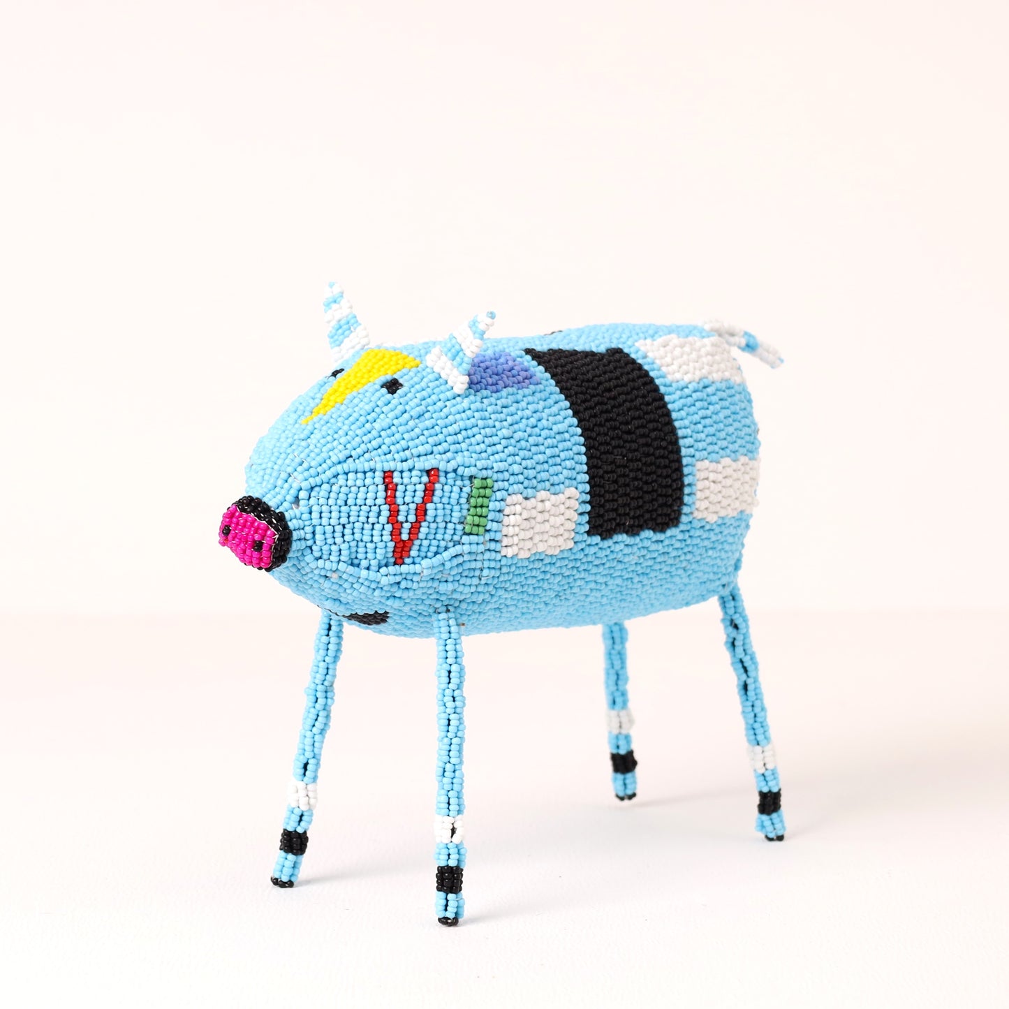 beaded pig art