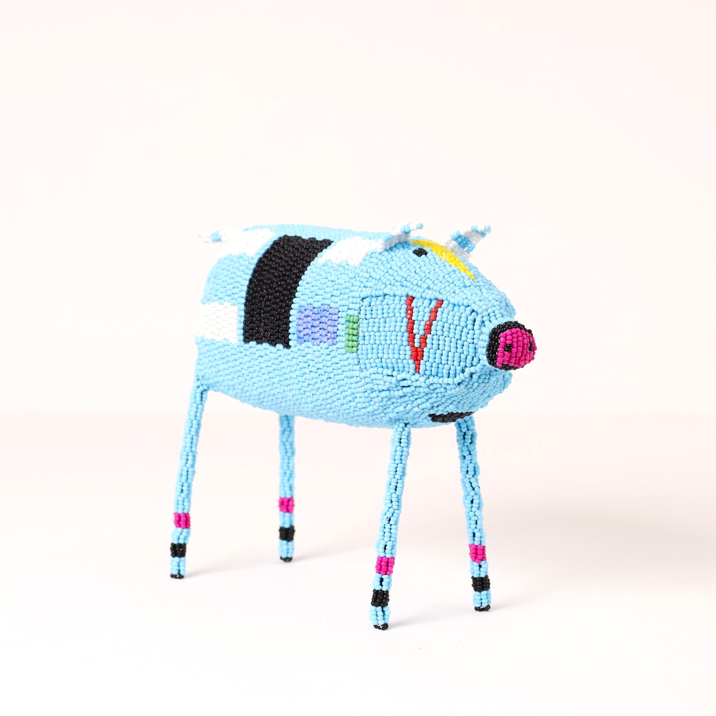 beaded pig art
