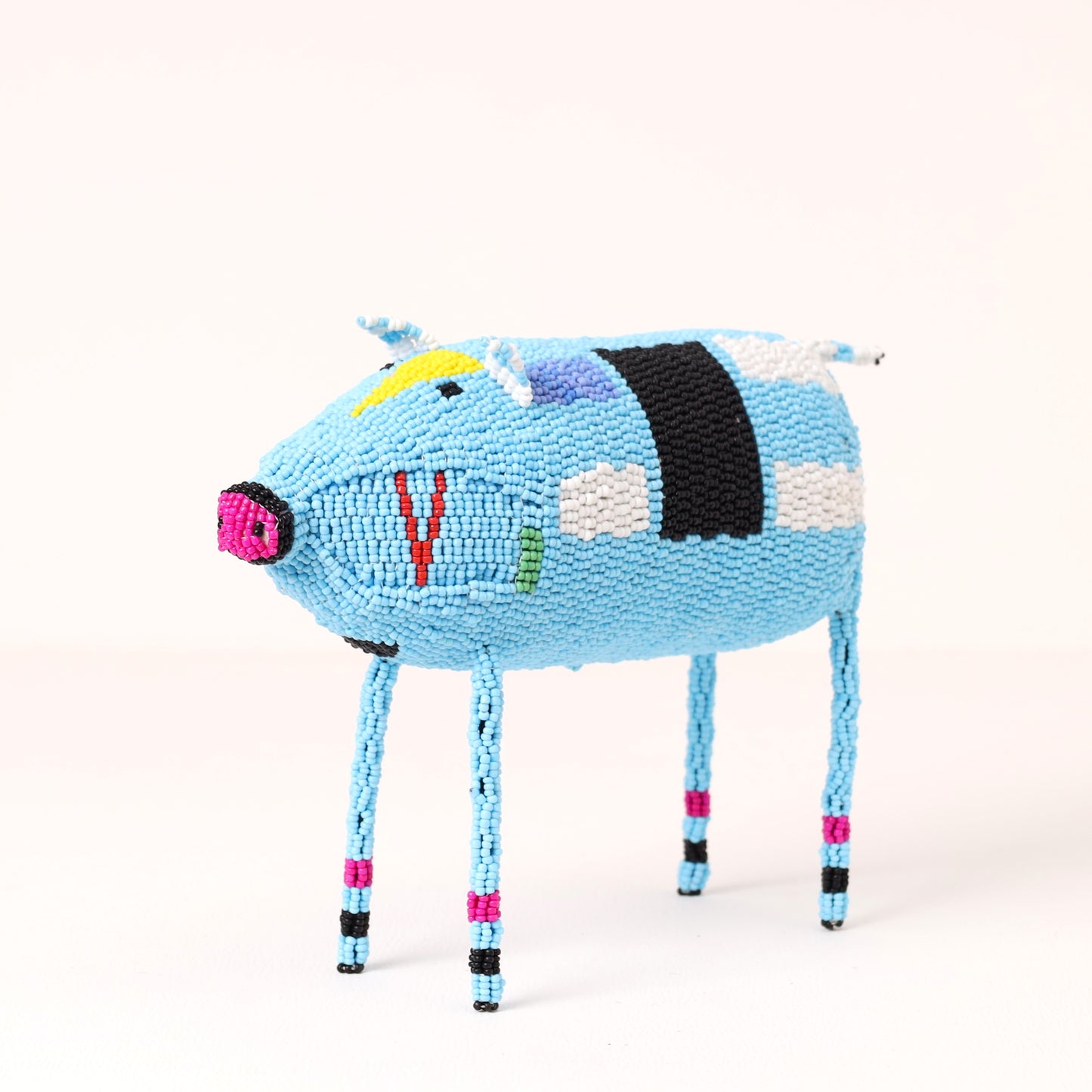 beaded pig art