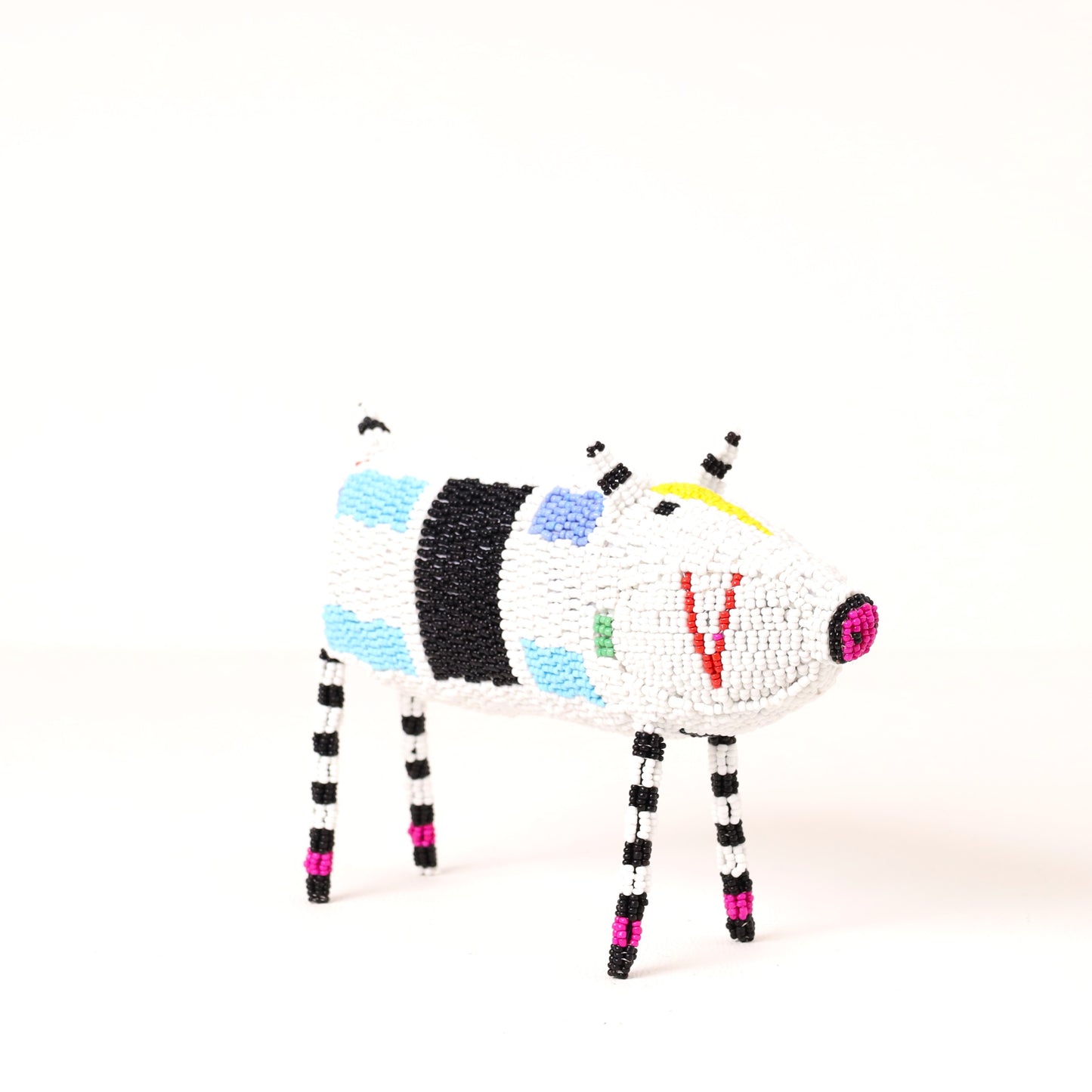 beaded pig art