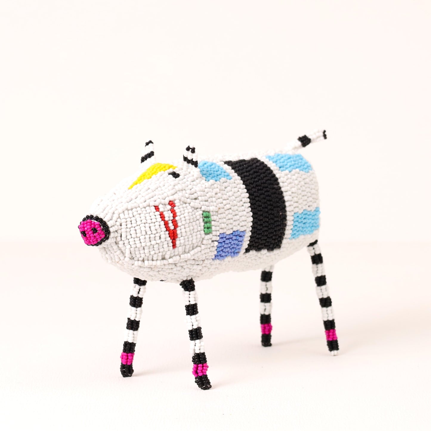 beaded pig art