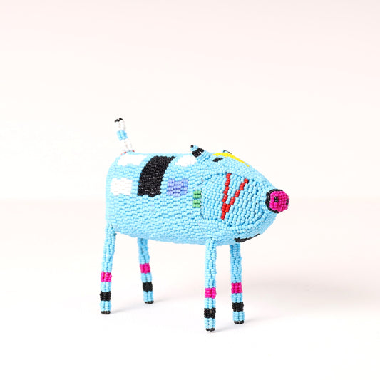 beaded pig art