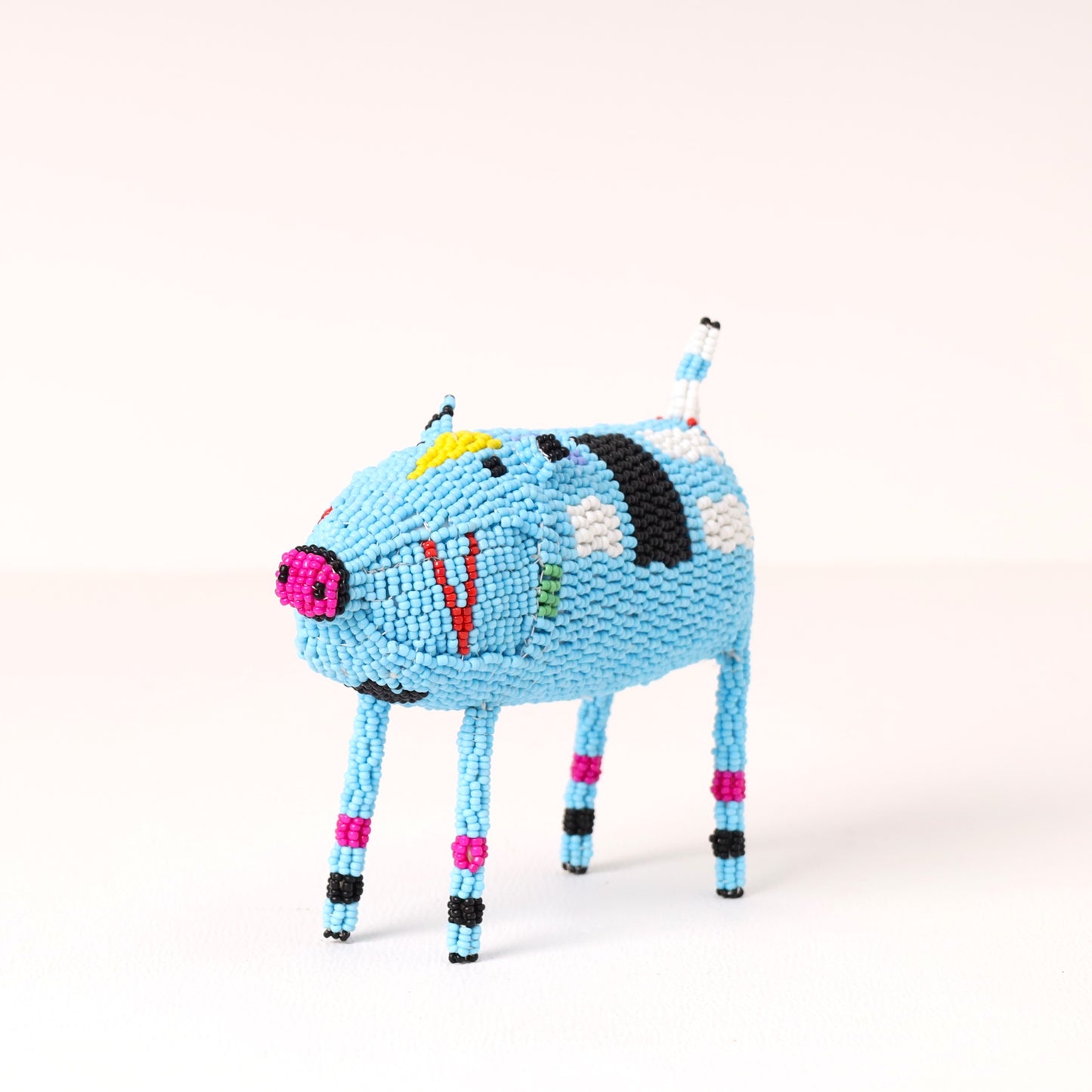 beaded pig art