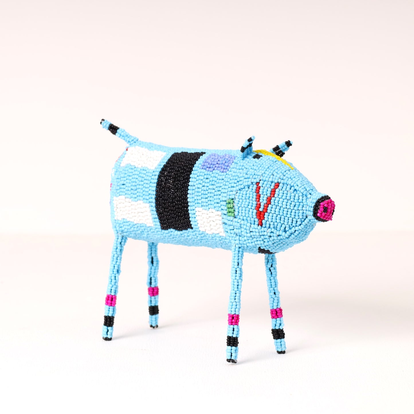beaded pig art