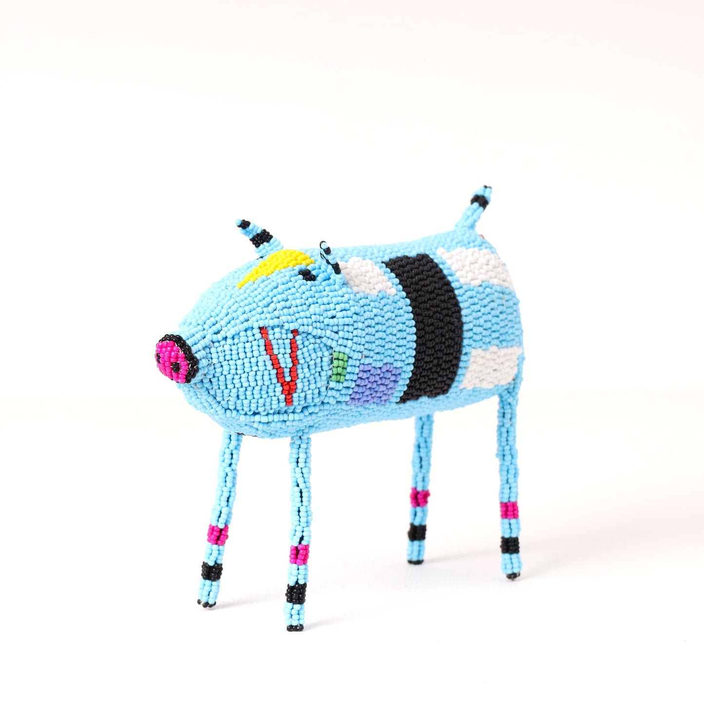 beaded pig art