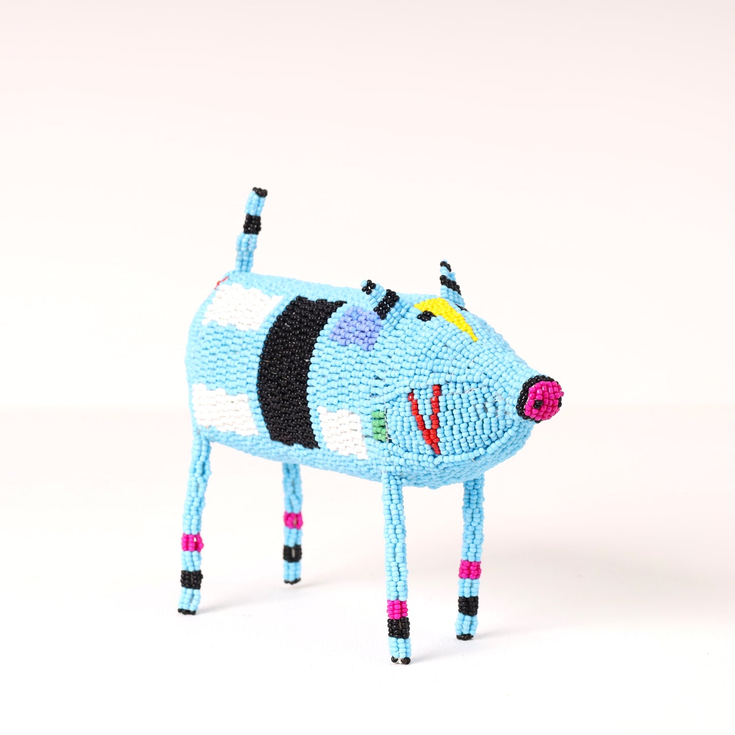 beaded pig art