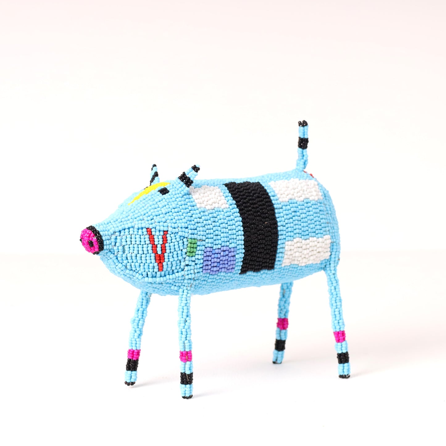 beaded pig art