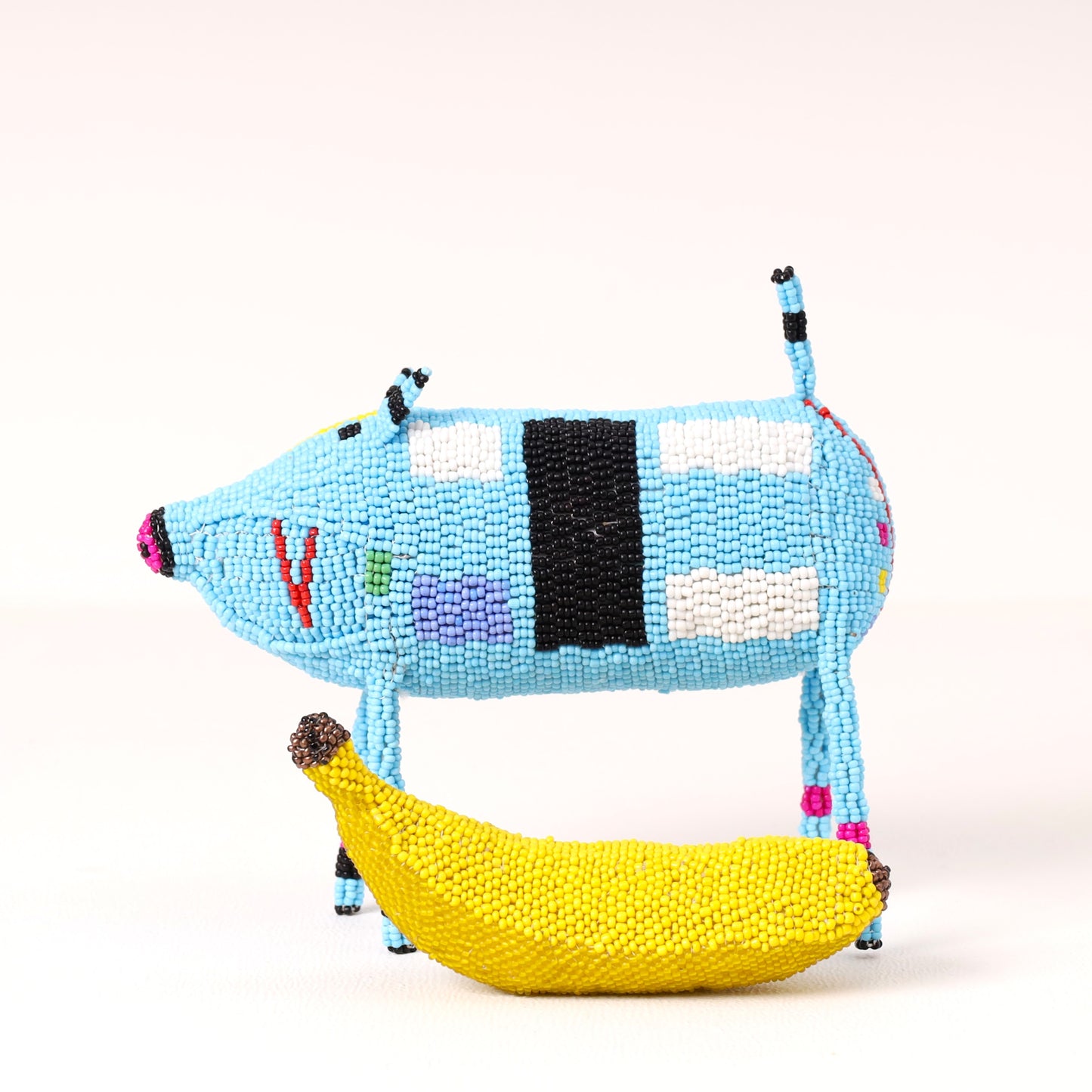 beaded pig art