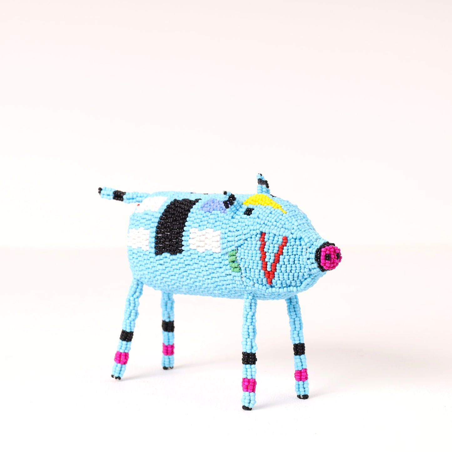 beaded pig art